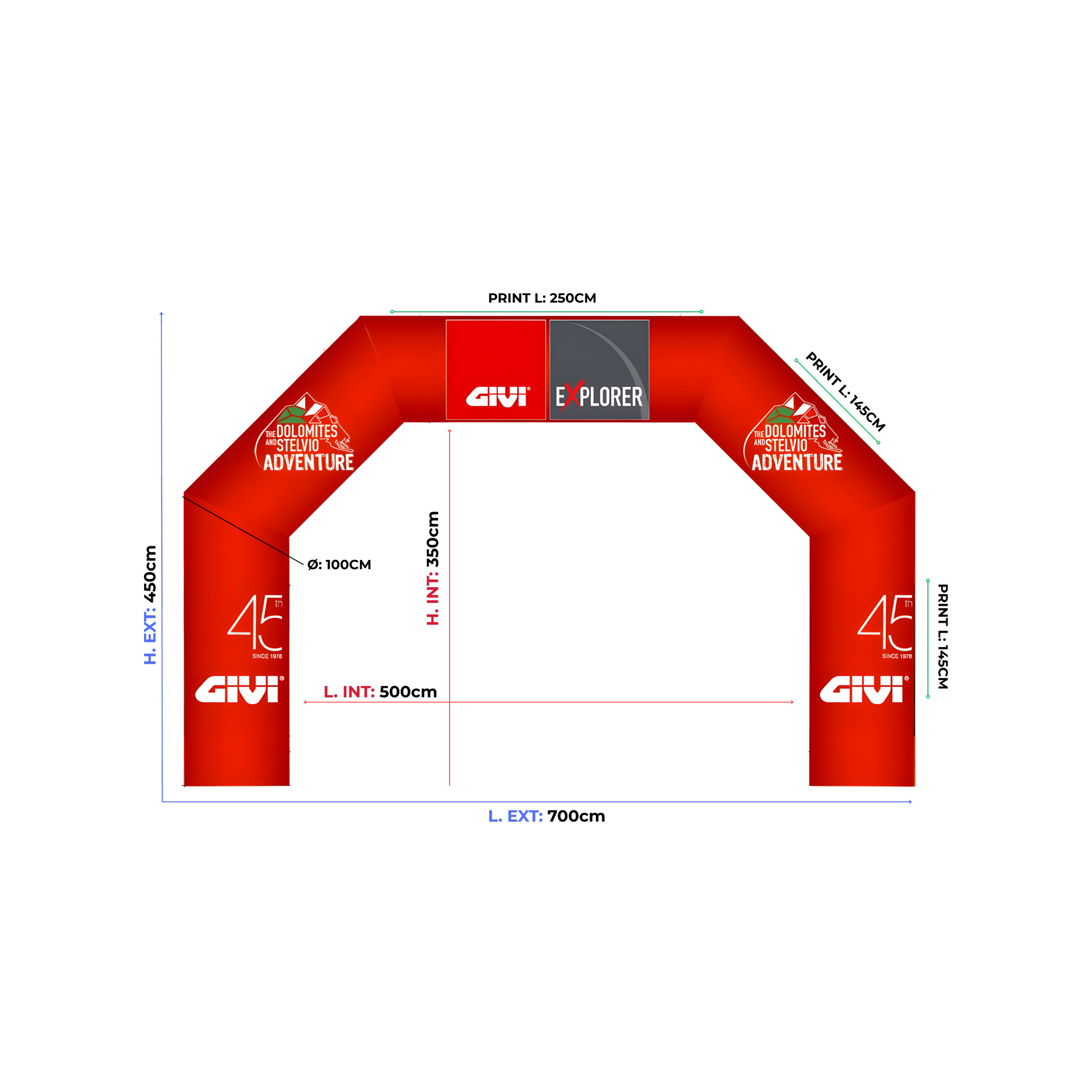 Arco gonfiabile modello A